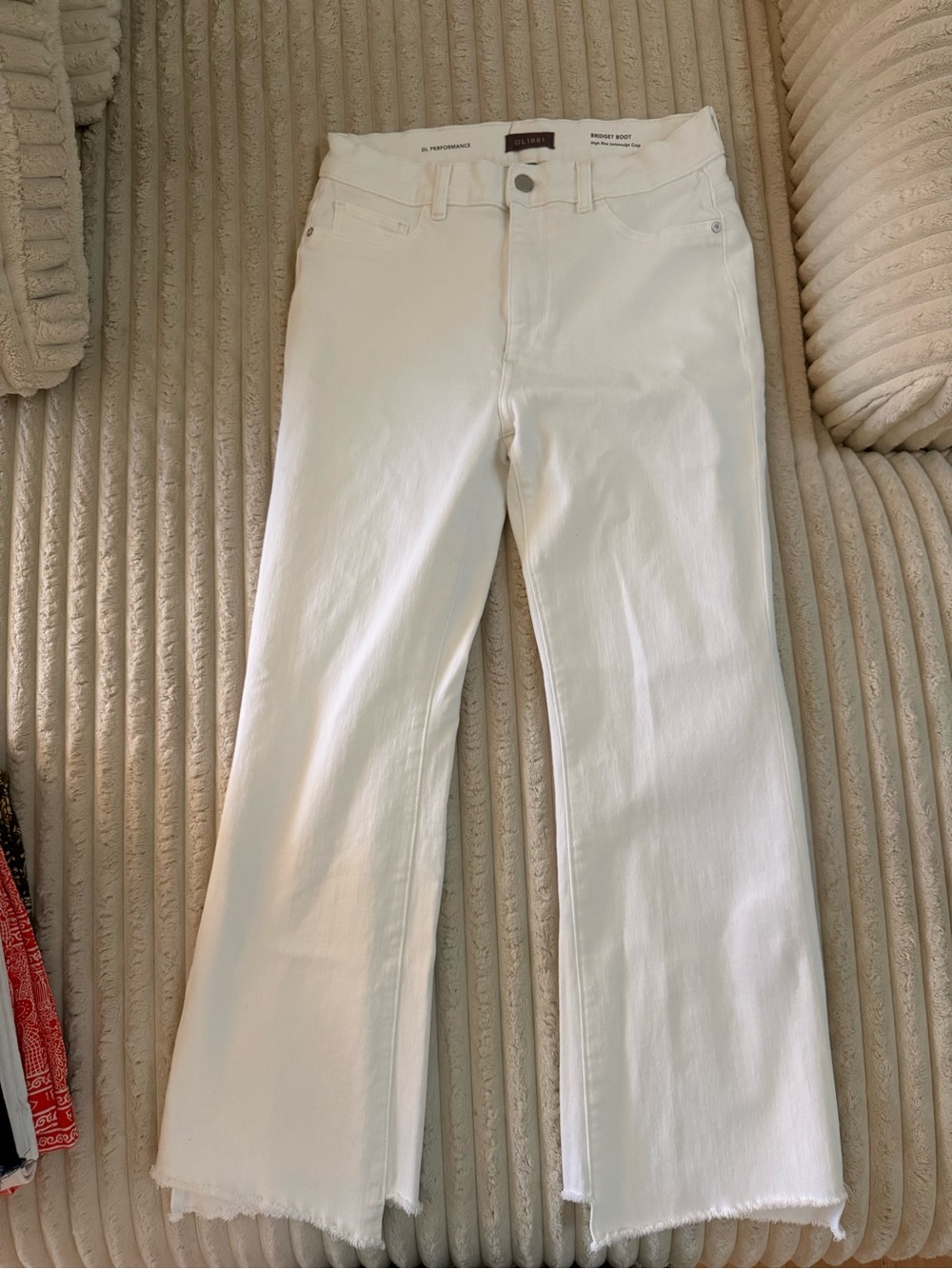 DL1961 White Bridget Boot Ankle Jeans